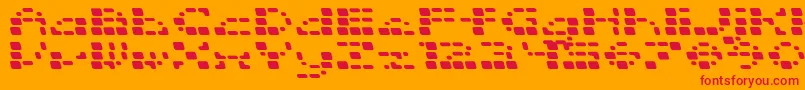 SquarrelRounded-Schriftart – Rote Schriften auf orangefarbenem Hintergrund