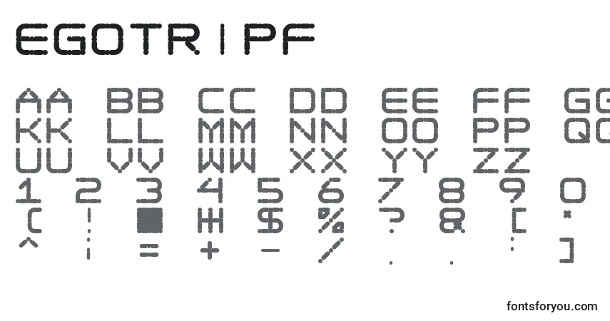 Fuente EgotripF - alfabeto, números, caracteres especiales