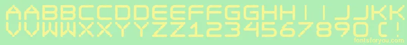 フォントEgotripF – 黄色の文字が緑の背景にあります