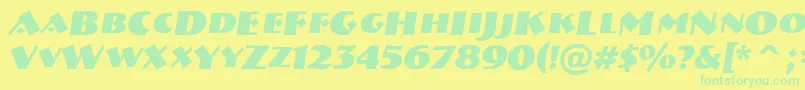 Breme14 Font – Green Fonts on Yellow Background