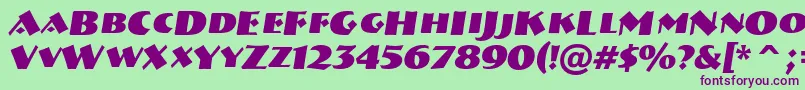 Breme14 Font – Purple Fonts on Green Background