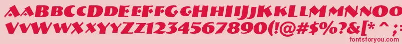 Breme14-Schriftart – Rote Schriften auf rosa Hintergrund