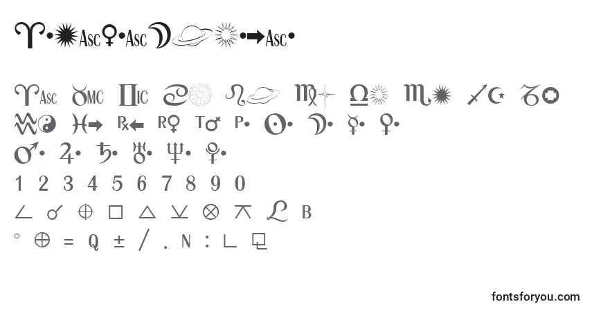 A fonte AshantaRegular – alfabeto, números, caracteres especiais