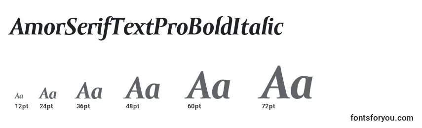 Tamaños de fuente AmorSerifTextProBoldItalic