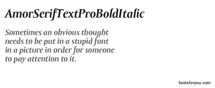 Review of the AmorSerifTextProBoldItalic Font