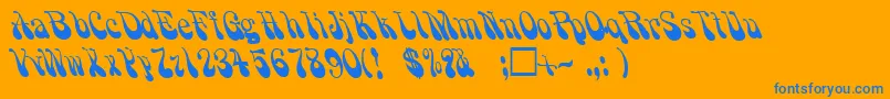 PsychadelicRegular Font – Blue Fonts on Orange Background