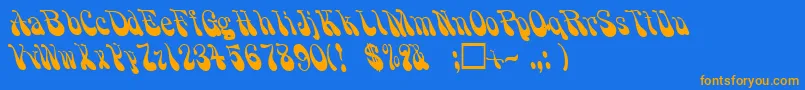 PsychadelicRegular Font – Orange Fonts on Blue Background