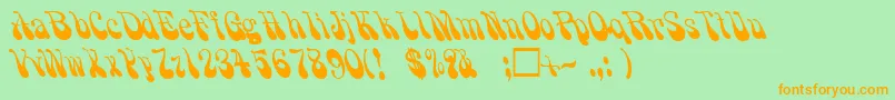 PsychadelicRegular Font – Orange Fonts on Green Background