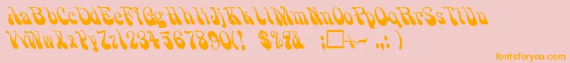 PsychadelicRegular-Schriftart – Orangefarbene Schriften auf rosa Hintergrund