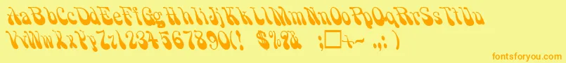 PsychadelicRegular Font – Orange Fonts on Yellow Background