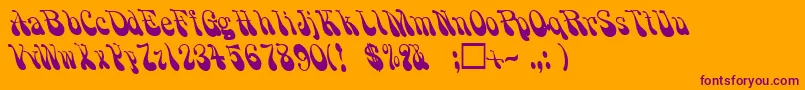 PsychadelicRegular Font – Purple Fonts on Orange Background