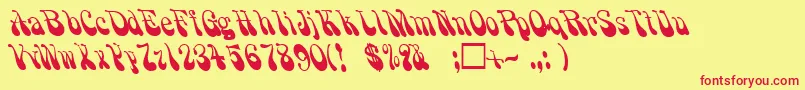 PsychadelicRegular Font – Red Fonts on Yellow Background