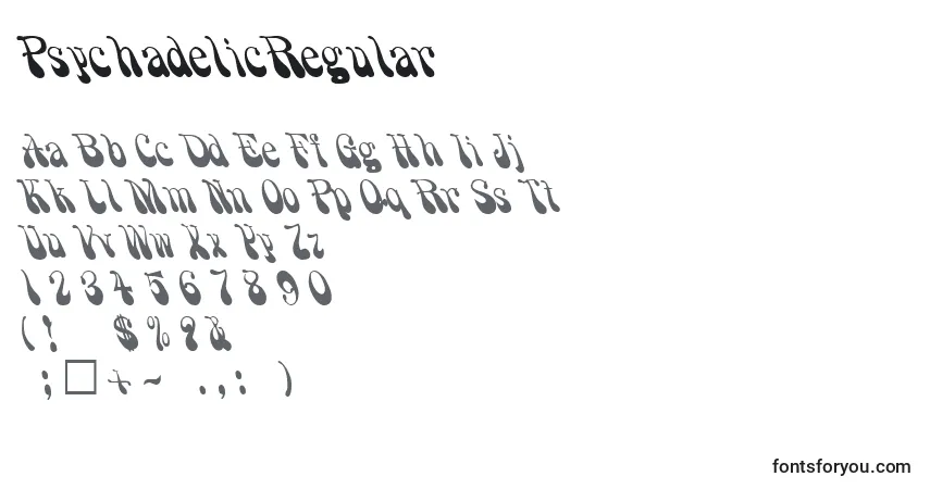 characters of psychadelicregular font, letter of psychadelicregular font, alphabet of  psychadelicregular font