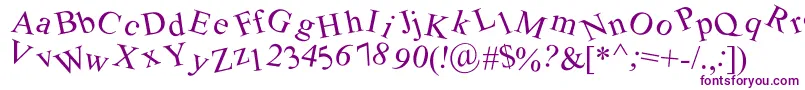 Crooked Font – Purple Fonts on White Background