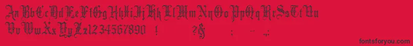 フォントMinster5 – 赤い背景に黒い文字