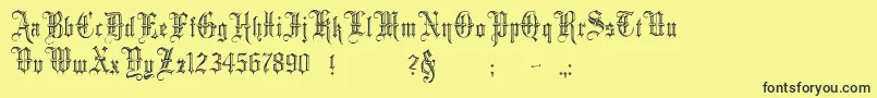 More about Minster5 Font Minster5 Font – Black Fonts on Yellow Background