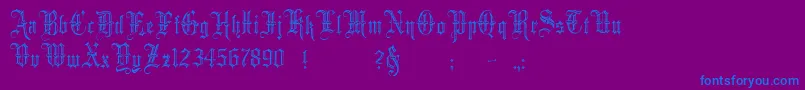 Minster5 Font – Blue Fonts on Purple Background