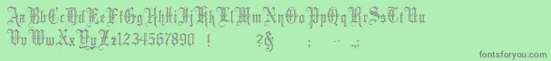 Minster5 Font – Gray Fonts on Green Background