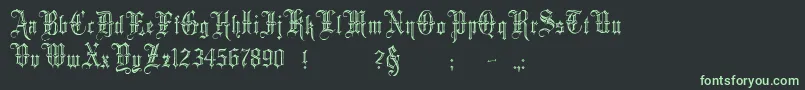 Minster5 Font – Green Fonts on Black Background