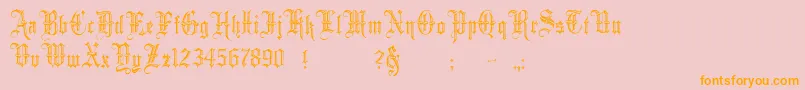 Minster5 Font – Orange Fonts on Pink Background