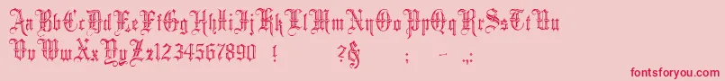 Minster5 Font – Red Fonts on Pink Background