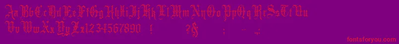 Minster5 Font – Red Fonts on Purple Background