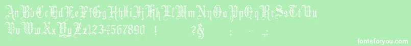 Minster5 Font – White Fonts on Green Background