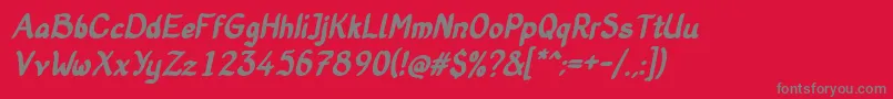 OldStoryBoldItalic Font – Gray Fonts on Red Background