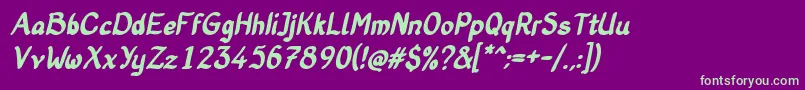 OldStoryBoldItalic Font – Green Fonts on Purple Background