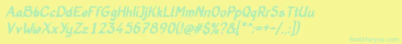 OldStoryBoldItalic Font – Green Fonts on Yellow Background