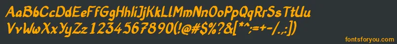 OldStoryBoldItalic Font – Orange Fonts on Black Background