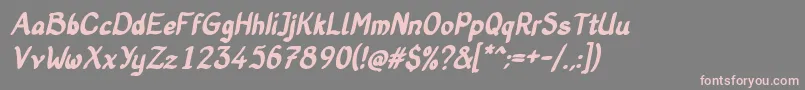 OldStoryBoldItalic Font – Pink Fonts on Gray Background
