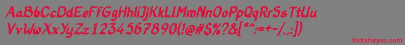 OldStoryBoldItalic Font – Red Fonts on Gray Background