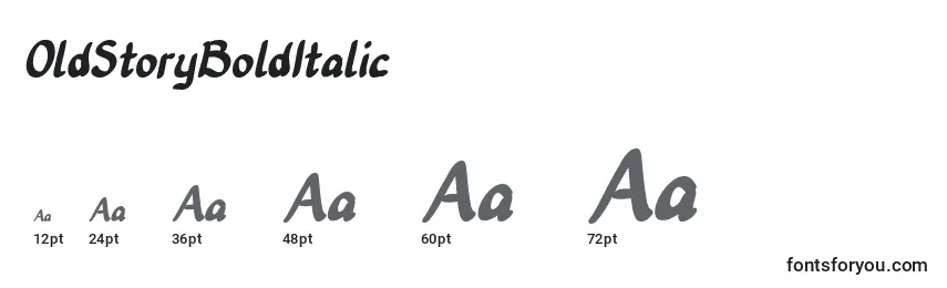 Размеры шрифта OldStoryBoldItalic