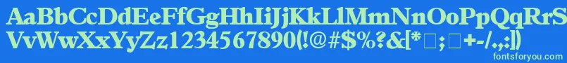 AgonicDisplaySsi Font – Green Fonts on Blue Background