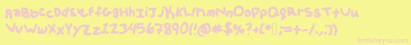 Kelissa Font – Pink Fonts on Yellow Background