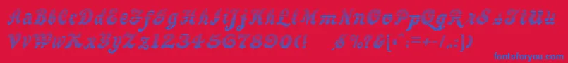 BewaretheNeighborsShadow Font – Blue Fonts on Red Background