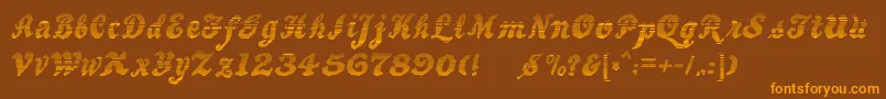 BewaretheNeighborsShadow Font – Orange Fonts on Brown Background