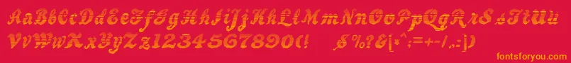 BewaretheNeighborsShadow Font – Orange Fonts on Red Background