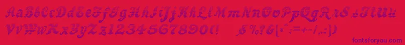 BewaretheNeighborsShadow Font – Purple Fonts on Red Background