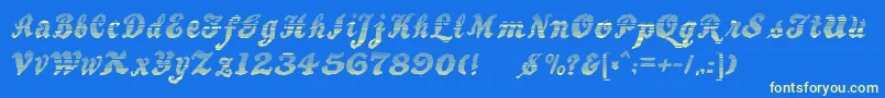 BewaretheNeighborsShadow Font – Yellow Fonts on Blue Background