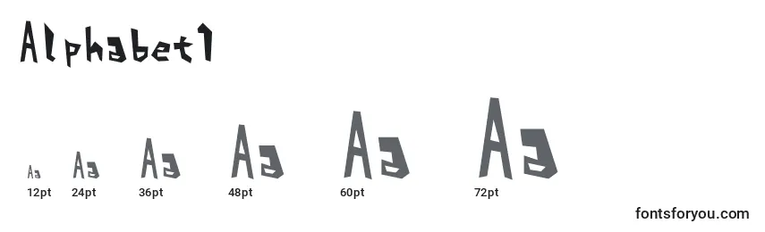 Größen der Schriftart Alphabet1