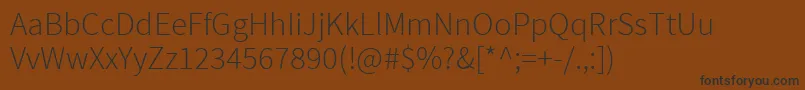SourcesansproLight Font – Black Fonts on Brown Background