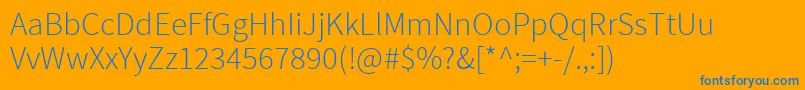 SourcesansproLight Font – Blue Fonts on Orange Background