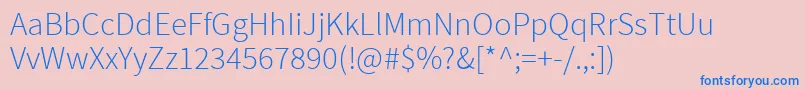 SourcesansproLight Font – Blue Fonts on Pink Background
