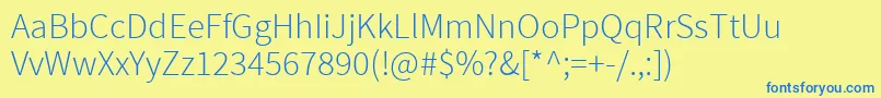 SourcesansproLight Font – Blue Fonts on Yellow Background