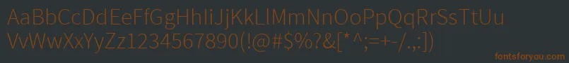 SourcesansproLight Font – Brown Fonts on Black Background