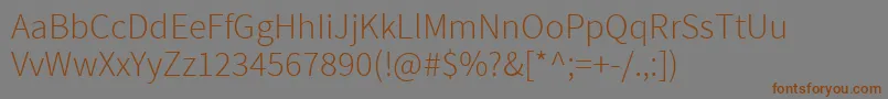SourcesansproLight Font – Brown Fonts on Gray Background