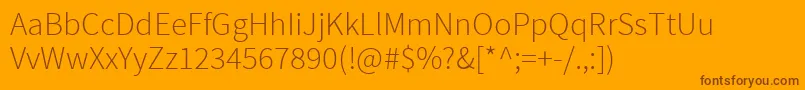 SourcesansproLight Font – Brown Fonts on Orange Background
