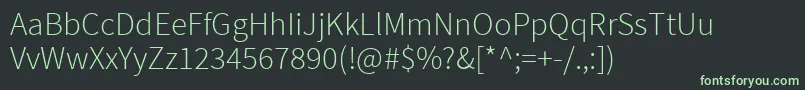 Czcionka SourcesansproLight – zielone czcionki na czarnym tle